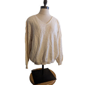 Sage‎ knitwear cotton cream sweater 100% cotton one size